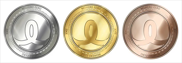Conjunto de moedas MONERO ZERO (XMZ) . — Vetor de Stock