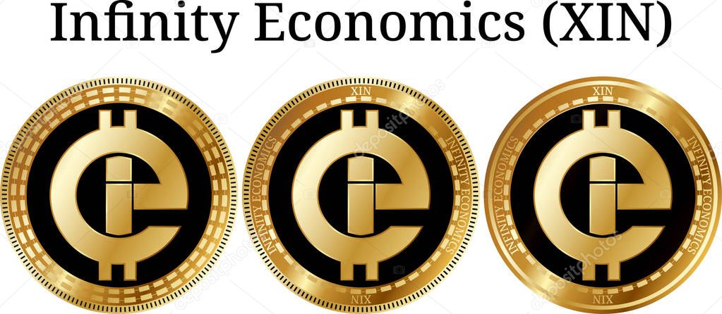 Set of physical golden coin Infinity Economics (XIN)