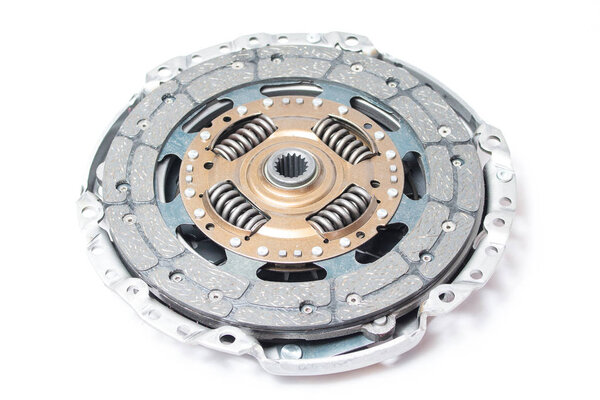 Brand new clutch kit on the white background