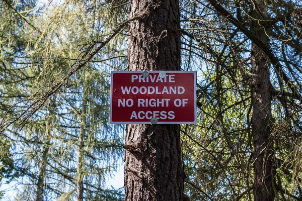개인 숲에 경고 표시 — 스톡 사진