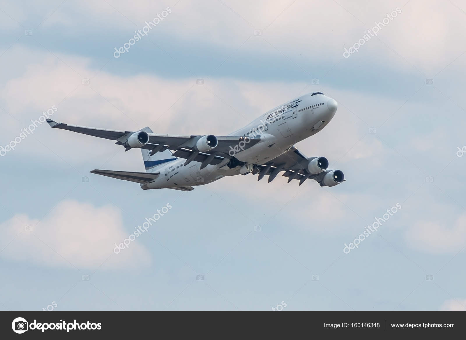 イスラエル航空のボーイング 747 が離陸します。 - ストック編集 ...1600 x 1167