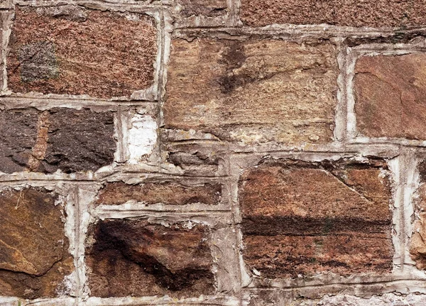 Close up of a stone wall with mortar — Stock Photo, Image
