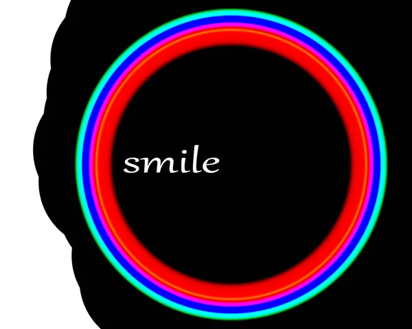 Camera Lens Word Smile Abstract — Stock Photo, Image