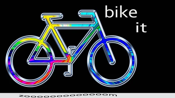 BIKE IT - an abstract metallic  bike in different colors isolated on a black background