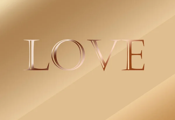 Ordet Kärlek Över Koppar Färgad Bakgrund — Stockfoto