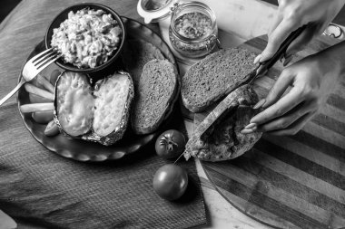 Patates sebze ve mantar ile hazırlanması