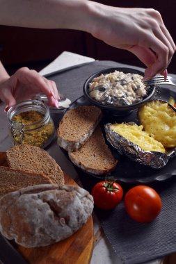 Patates sebze ve mantar ile hazırlanması