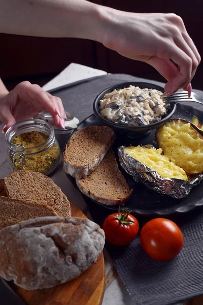 Patates sebze ve mantar ile hazırlanması