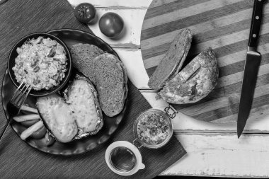 Fırında patates sebze ve mantar ile