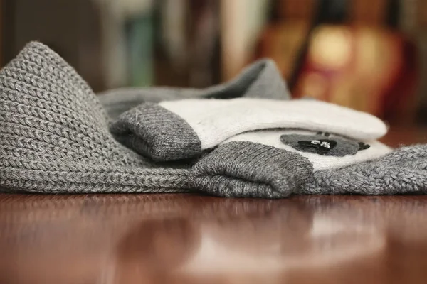 Dziane szczegóły ciepłych ubrań sweter — Zdjęcie stockowe