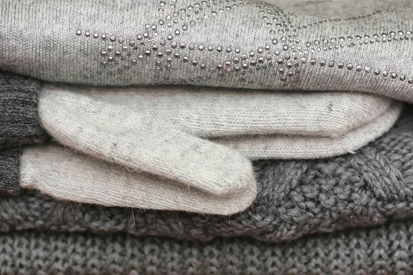 Detalhes de malha de camisola de roupas quentes — Fotografia de Stock