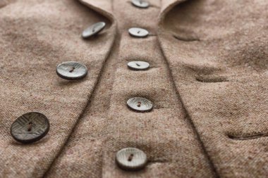 Tüvit ceket düğmelerinin ayrıntıları ile