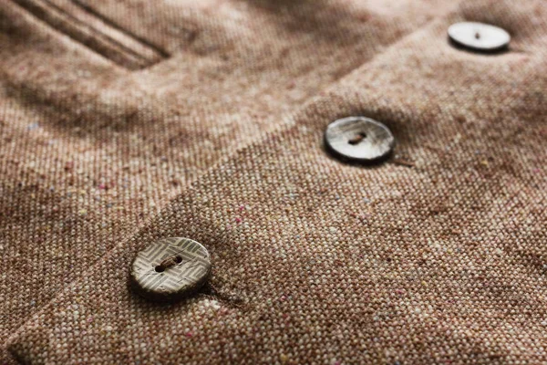 Tüvit ceket düğmelerinin ayrıntıları ile — Stok fotoğraf