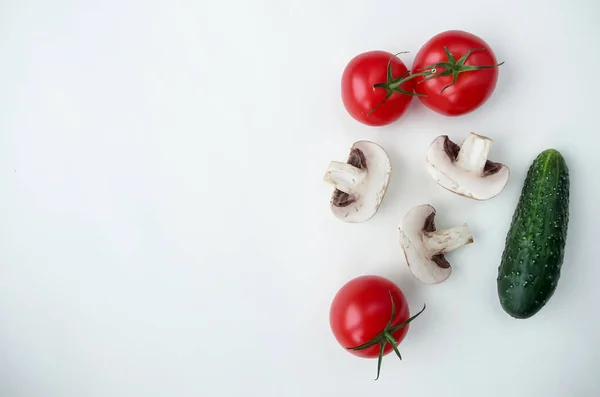 Arka plan doğal ürünler sebze, mantar ve otlar