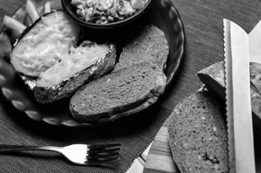 Fırında patates sebze ve mantar ile 