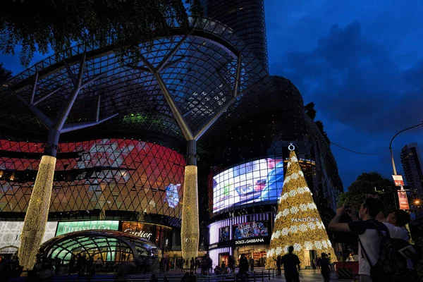 Cingapura Dezembro 2017 Decoração Natal Singapore Orchard Road Rua Com — Fotografia de Stock