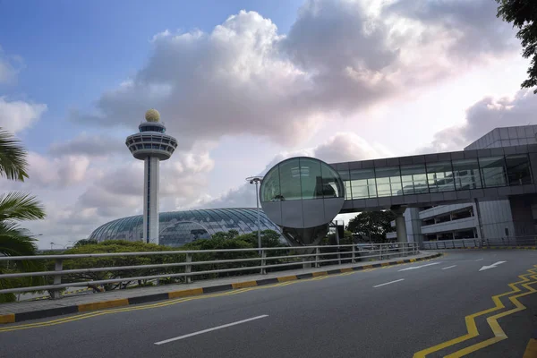 Aeroporto Changi Singapore Agosto 2019 Torre Controllo Del Traffico Aereo — Foto Stock