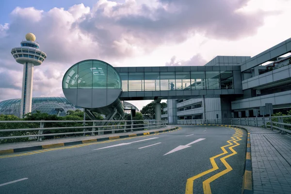 Aeroporto Changi Singapore Agosto 2019 Torre Controllo Del Traffico Aereo — Foto Stock