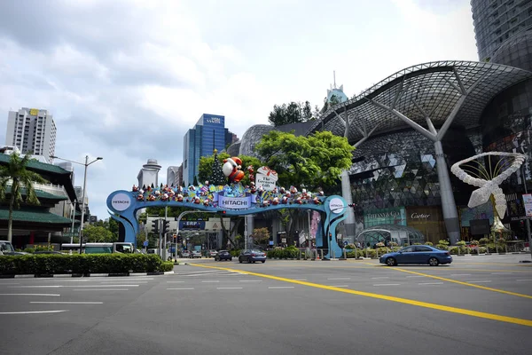 Singapore Dec 2019 Decorazione Natalizia Singapore Orchard Road Strada Con — Foto Stock