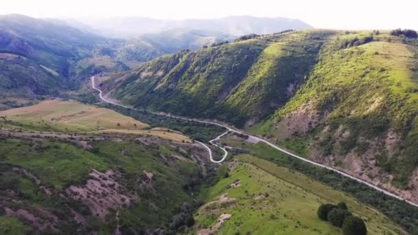 Bosnalı Dağlarda Güzel Renkli Peyzaj Yukarıda Hava Uçuş — Stok video