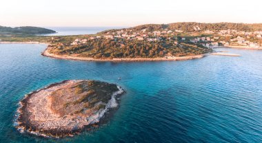 Çok güzel bir sabah sahne Hırvat Island Korcula üzerinde