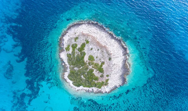 Top Drone View Island Mediterranean Sea — Stock Photo, Image