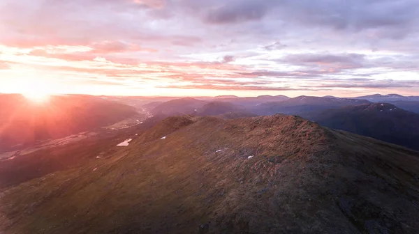 Mountain Sunrise Aerial Perspective Drone — Stock Photo, Image