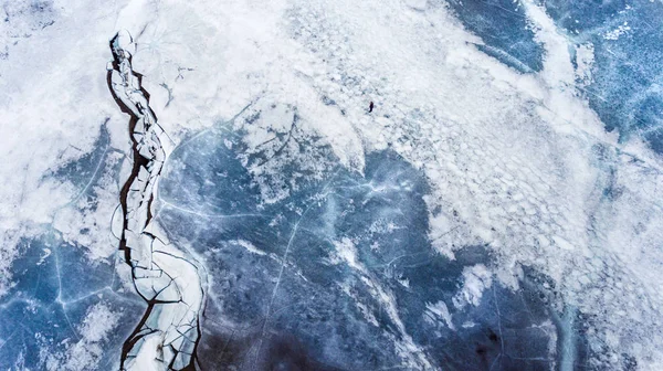 Gefrorene Arktische Landschaft Von Oben Kalt Und Eisig — Stockfoto