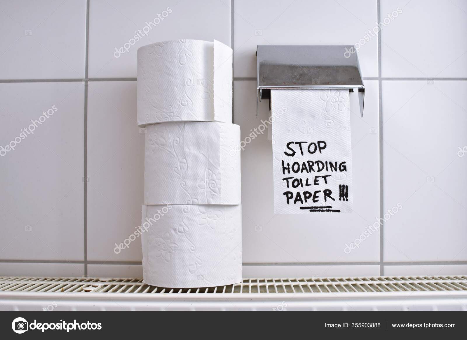 Stop Hoarding Toilet Paper Toilet Paper Roll Concept Hoarding Toilet