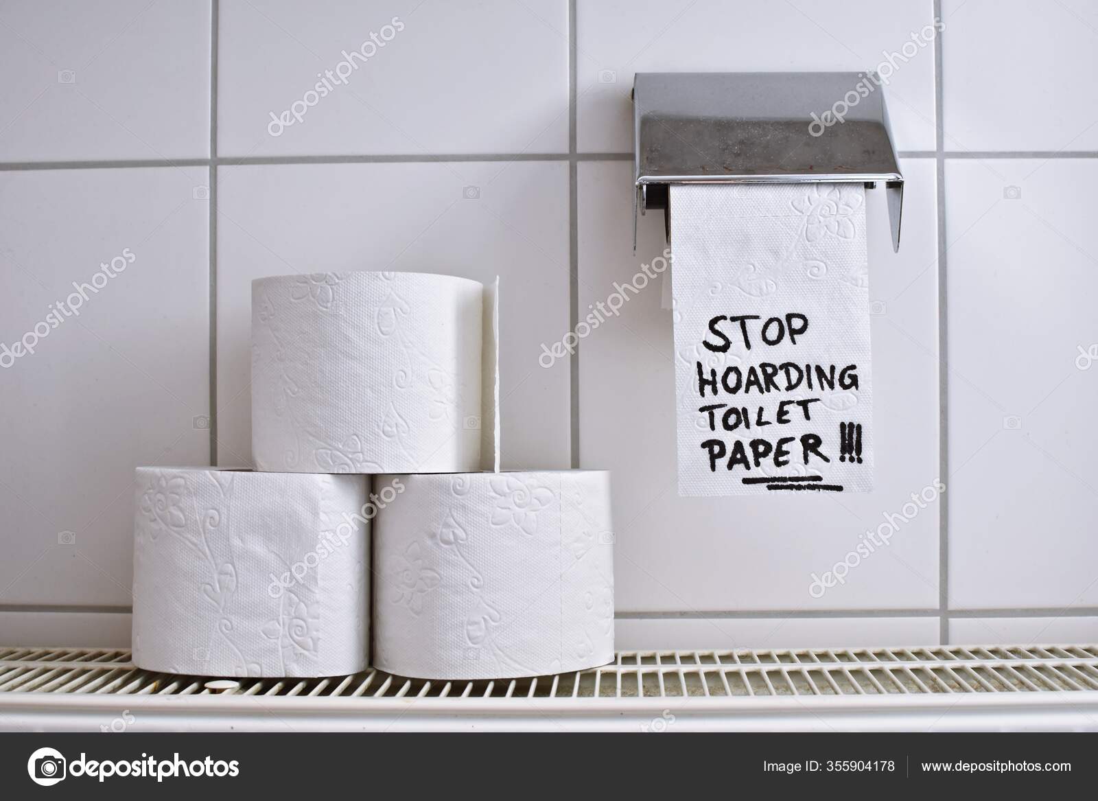 Stop Hoarding Toilet Paper Toilet Paper Roll Concept Hoarding Toilet