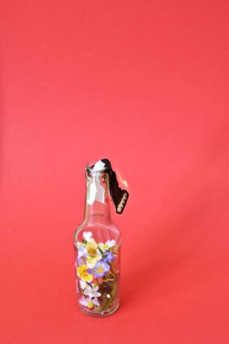 Renkli çiçeklerle dolu molotof kokteyli. Çiçeklerle dolu yanan bir yüzeye yansıtılan sevgi dolu direniş. Soyut eko-savaş.