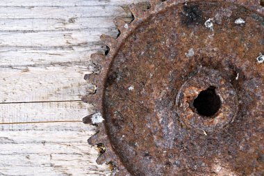 Old rusted gear, as a symbol for obsolete and calcified systems - Concept with old gears for change consultation and the change process clipart