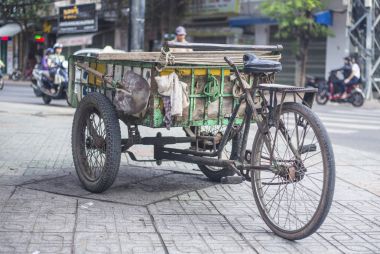Antika eski kargo Bisiklet kargo bisikletler.