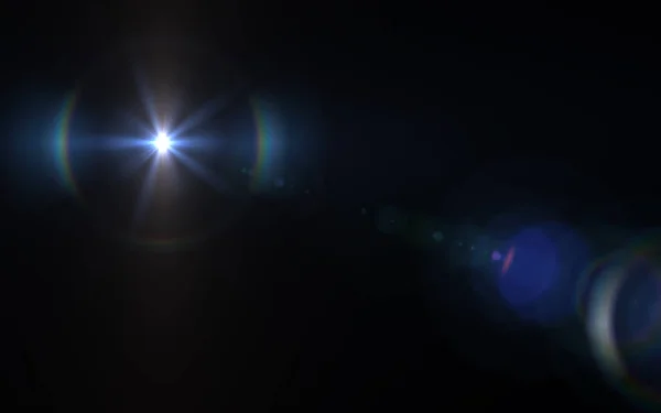 Lens Flare світло над чорного тла. Легко додати перекриття або екран фільтр над фотографіями — стокове фото