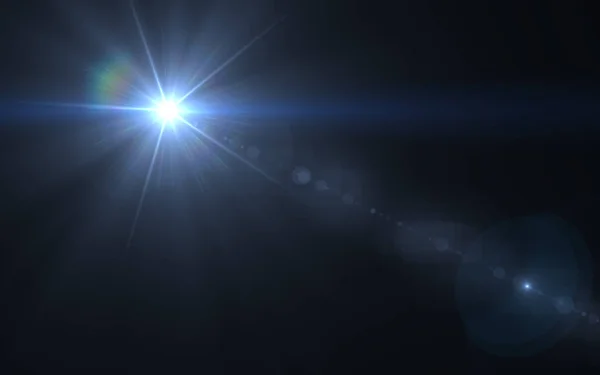 Lens flare light over black background. easy to add overlay or screen filter over photos — Stock Photo, Image