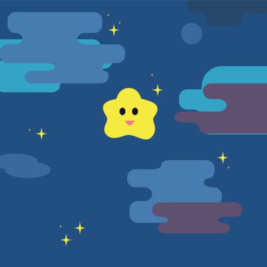 Gece gökyüzü arka plan vektör ile küçük star twinkle