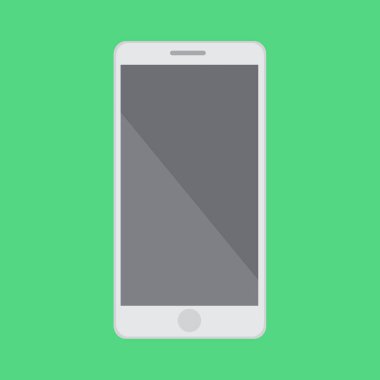 Düz smartphone ile izole yeşil renkli vektör