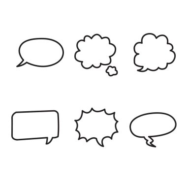 Çizgi film metin kutuları izole beyaz arka plan ile 