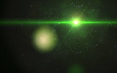 Soyut yeşil Lens flare ışık yatay