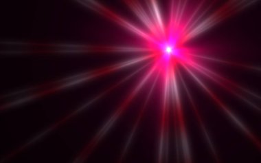 Dijital mercek parlaması arka planında soyut güneş patlaması