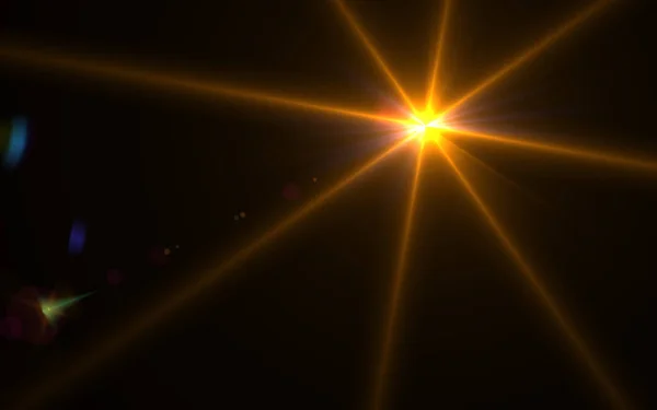 Abstract lens flare light over black background — Stock Photo, Image