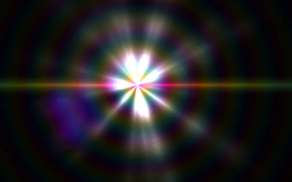 추상적인 디지털 렌즈 플레어 빛과 다채로운 빛을 확산 — 스톡 사진