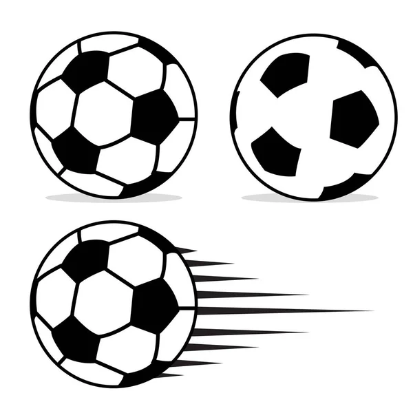 Juego de diseño plano pelota de fútbol con aislado sobre fondo blanco — Archivo Imágenes Vectoriales