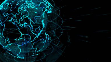 Küresel ağ bağlantı kavramı. Gelecekte dünya teknolojisine sahip. C