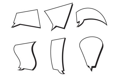 Komik metin kutuları kümesi vektör. Konuşma balonları ile izole beyaz 