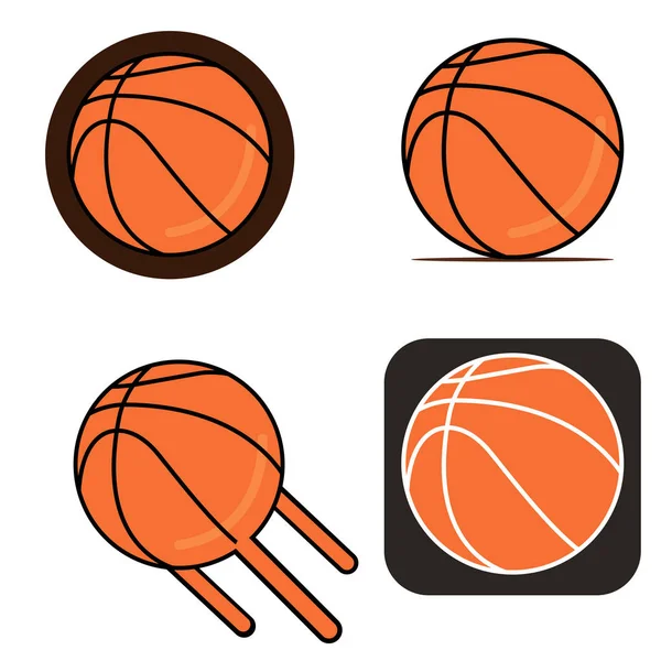 Vetor de basquete em fundo branco.Vetor de logotipo de basquete — Vetor de Stock