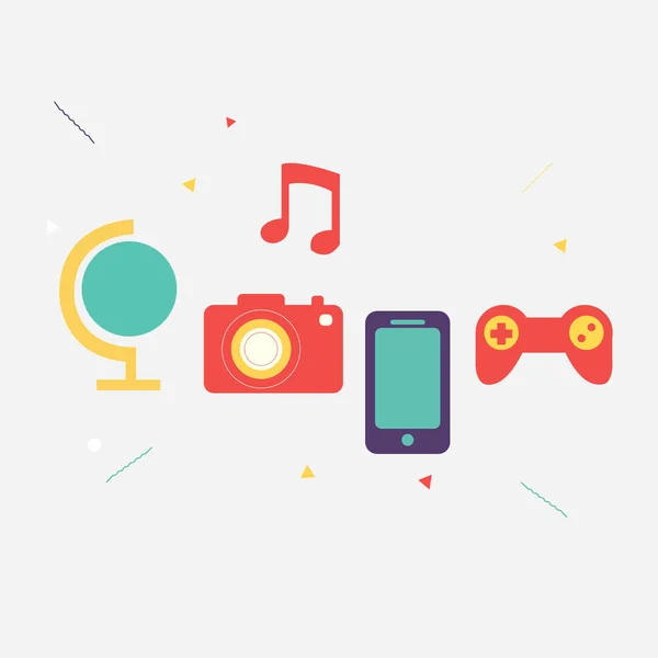 Multimedia icons set for web vector — Stock Vector