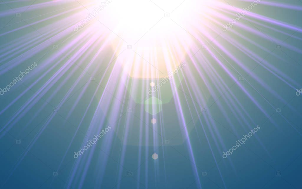 digital lens flare in black background horizontal frame.