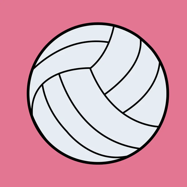 Voleibol branco vector.Volleyball ícone no fundo rosa — Vetor de Stock