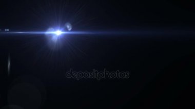 Soyut kalın mercek parlaması 4k video ile siyah arka plan üzerinde ışık. Yuvarlak güzel dijital lens flare efektleri.